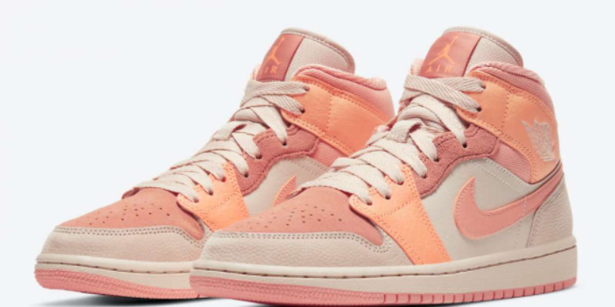 Latest Air Jordan 1 Mid “Apricot Orange” Sneakers For Sale DH4270-800