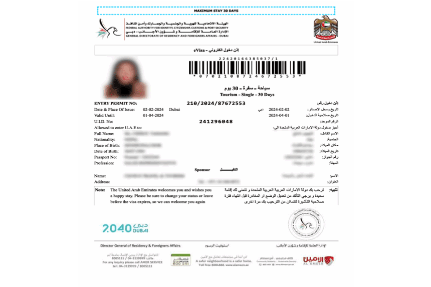 Dubai Tourist Visa